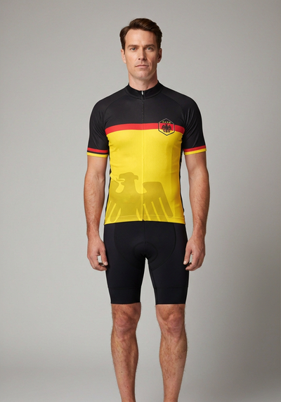 Men's Germany Deutschland National Flag Short Sleeve Cycling Jersey
