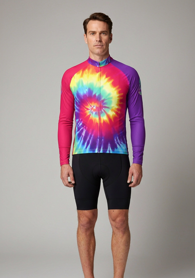 Men's Tie Dye Long Sleeve Cycling Jersey