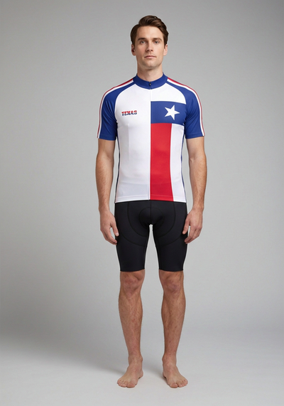 Men's Texas US State Icon Short Sleeve Cycling Jersey