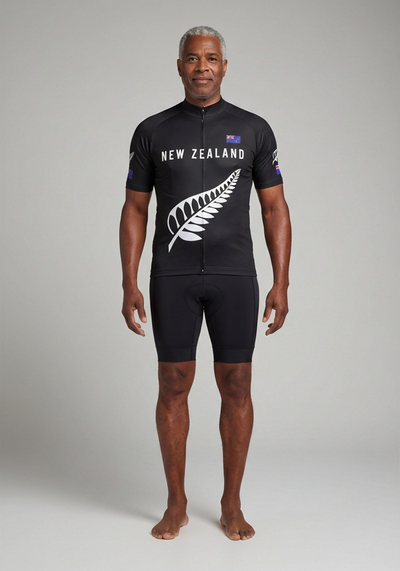 Men's New Zealand Silver Fern National Flag Short Sleeve Cycling Jersey