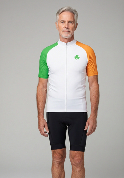 Men's Lucky To Be Irish Shamrock Short Sleeve Cycling Jersey