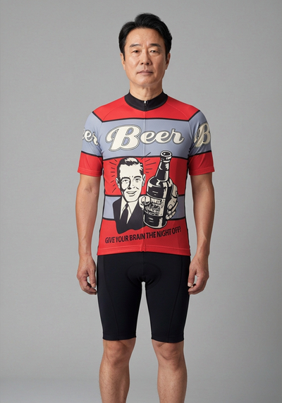 Men's Give Your Brain The Night Off Beer Short Sleeve Cycling Jersey