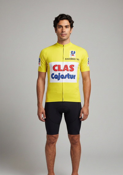Men's Retro 1992 Clas-Cajastur Short Sleeve Cycling Jersey