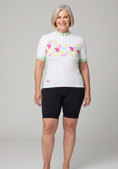 Women's Love & Hearts Short Sleeve Cycling Jersey