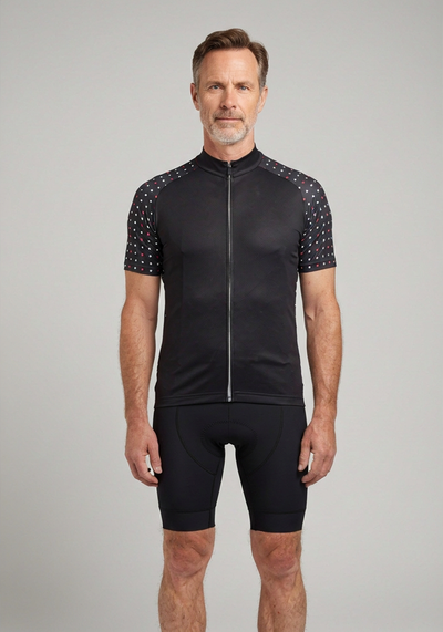 Men's Mini Polka Dots Short Sleeve Cycling Jersey