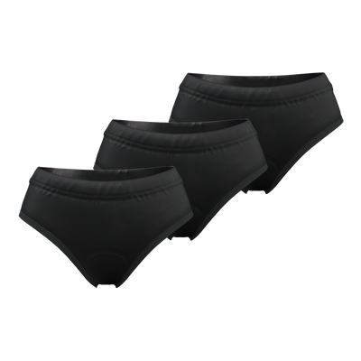 Women's Plain Black Gel Padded Cycling Underwear-Briefs Bundle