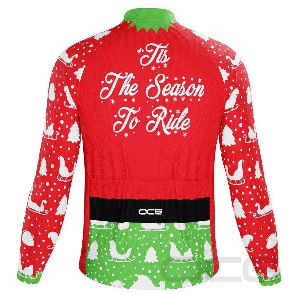 Men's Christmas Elf Season To Ride Long Sleeve Cycling Jersey