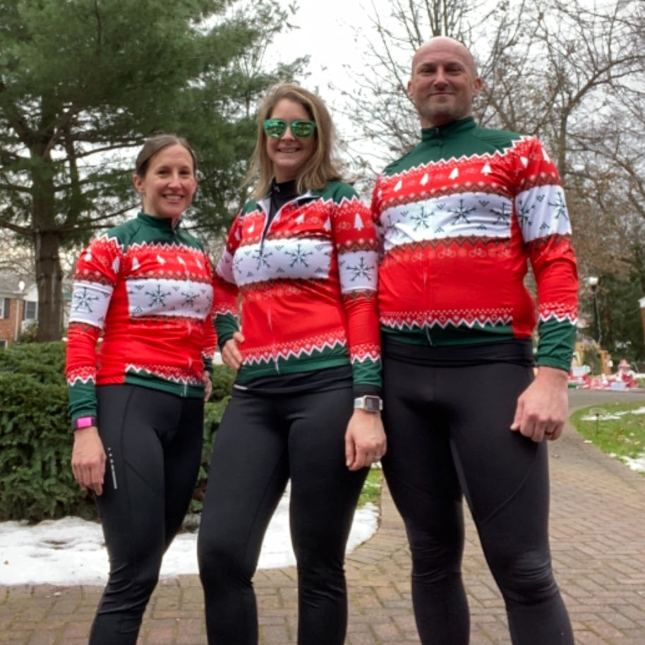 Men's Ugly Christmas Sweater Gel Padded Cycling Bib