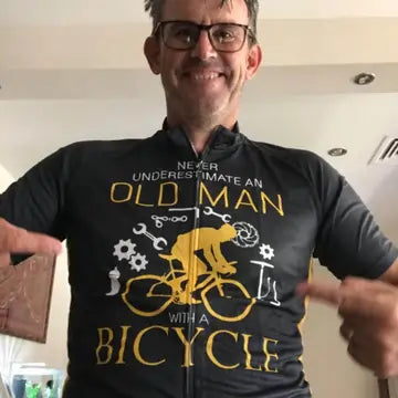 Men's Never Underestimate an Old Man Short Sleeve Cycling Jersey