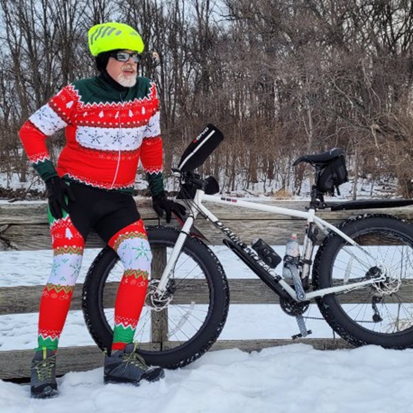 Men's Ugly Christmas Sweater Gel Padded Cycling Bib