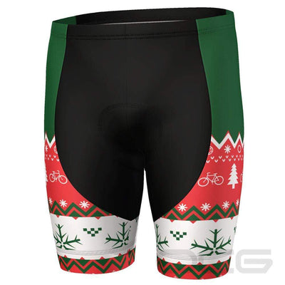 Men's Ugly Christmas Sweater Gel Padded Cycling Shorts