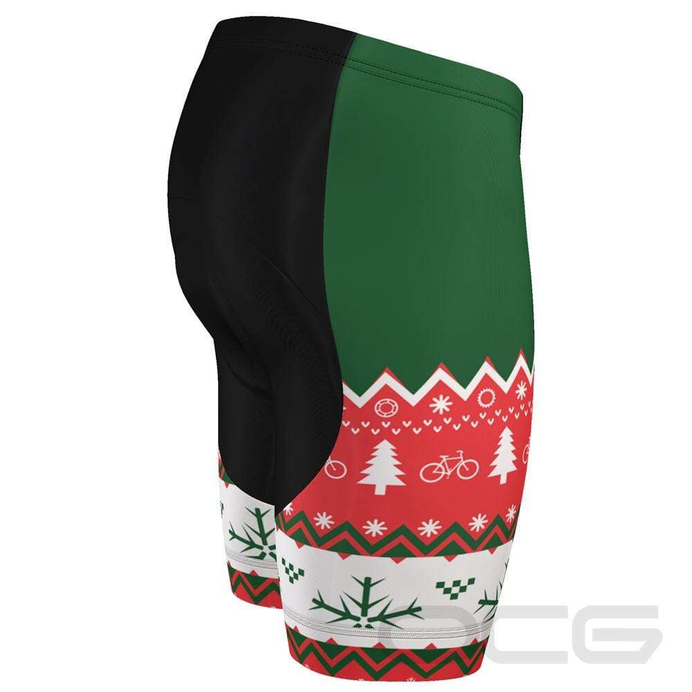 Men's Ugly Christmas Sweater Gel Padded Cycling Shorts