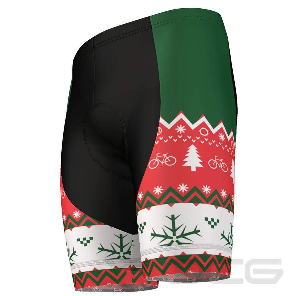 Men's Ugly Christmas Sweater Gel Padded Cycling Shorts
