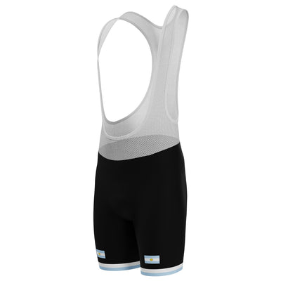 Men's Argentina National Flag Gel Padded Cycling Bib - Black