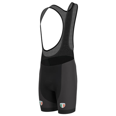 Men's Classic Italia National Flag Gel Padded Cycling Bib - Black