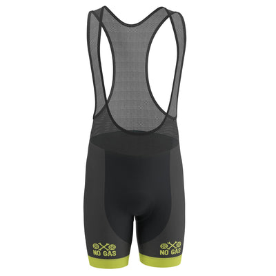 Men's No Gas Pollution Free Gel Padded Cycling Bib - Black