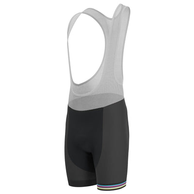 Men's Rainbow Stripes Gel Padded Cycling Bib - Black