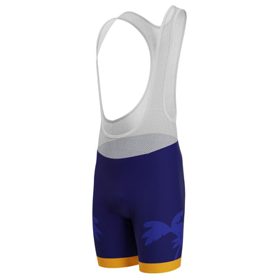 Men's Tropical Paradise Palm Gel Padded Cycling Bib - Blue