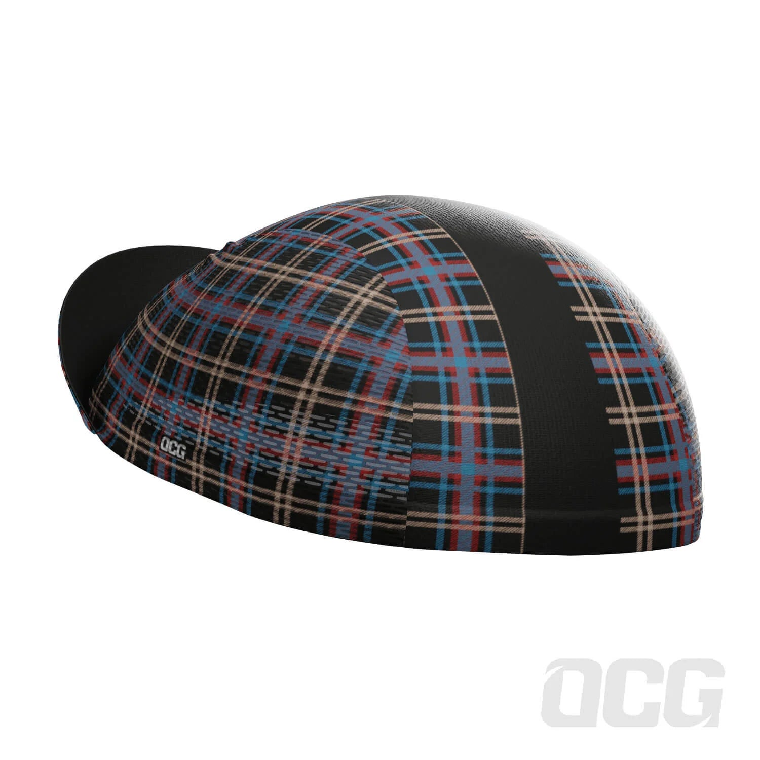 Unisex Blue Plaid Checkered Quick Dry Cycling Cap