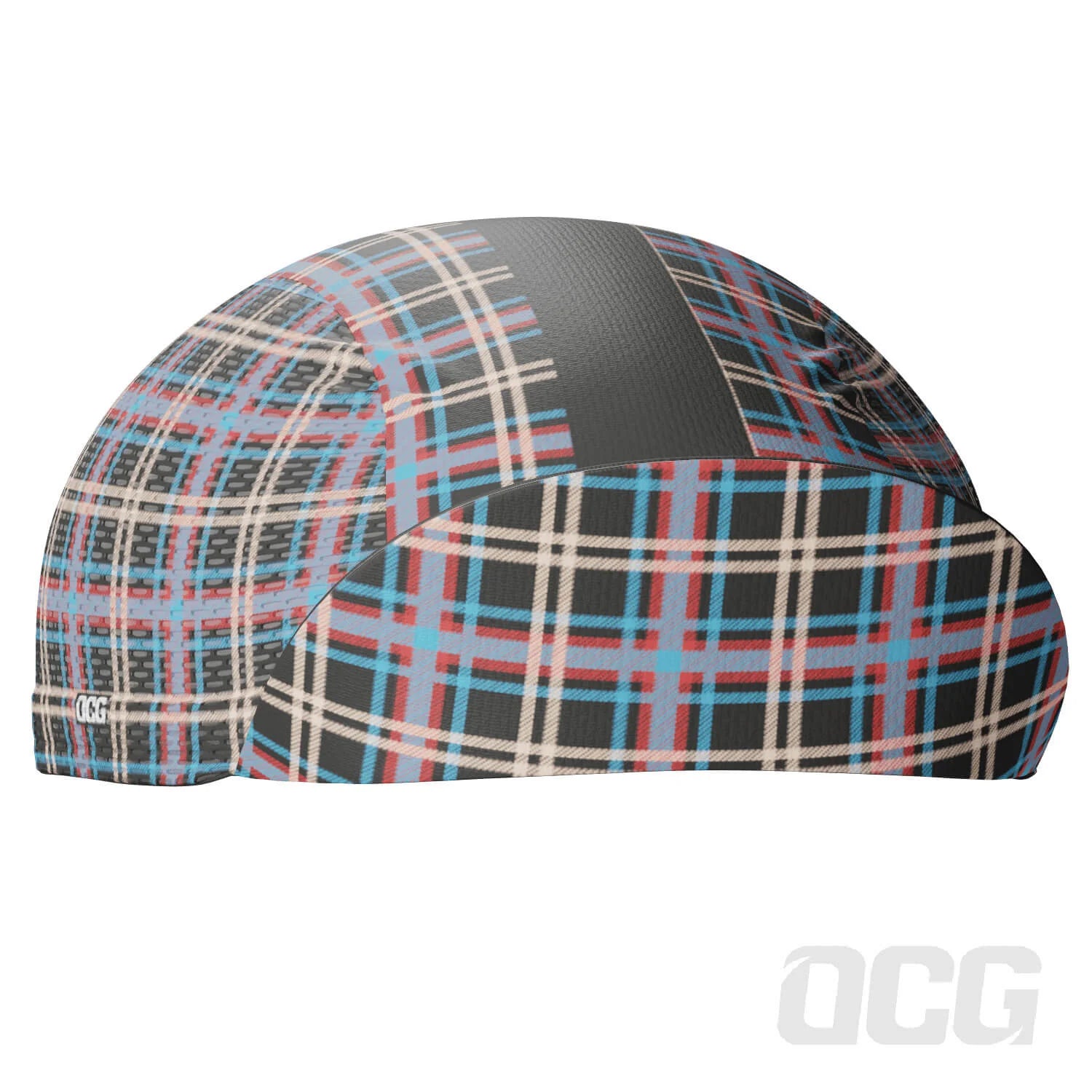 Unisex Blue Plaid Checkered Quick Dry Cycling Cap