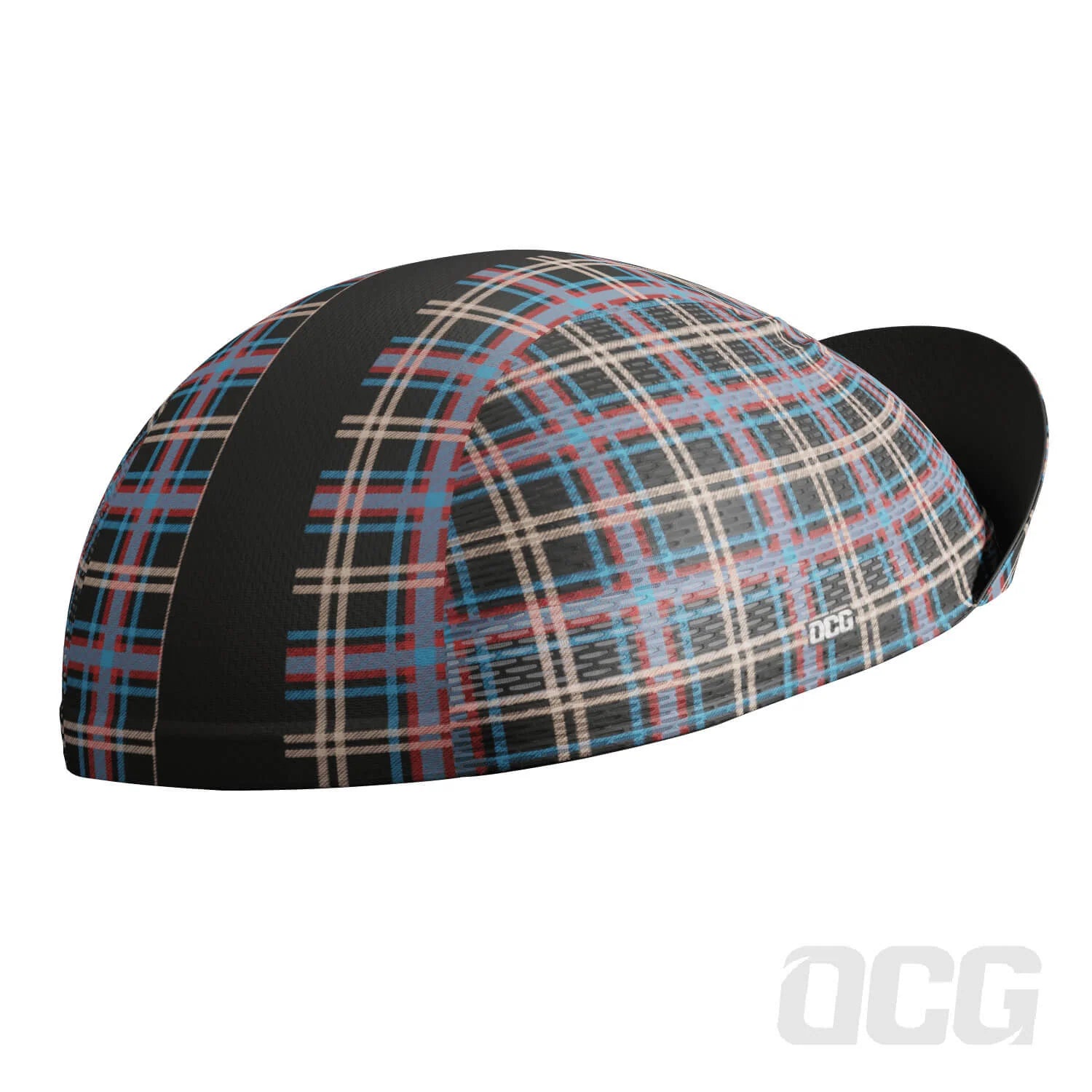 Unisex Blue Plaid Checkered Quick Dry Cycling Cap