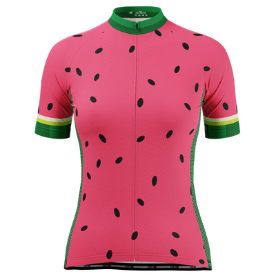 Women's Watermelon Fruit Short Sleeve Cycling Jersey