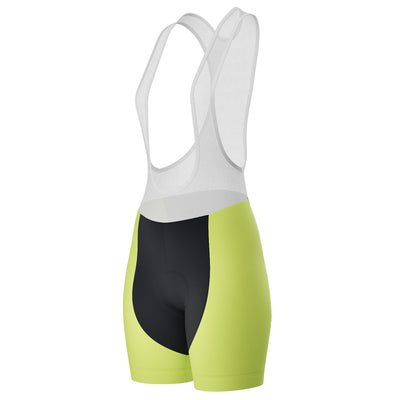 Women's Plain Gel Padded Cycling Bib - Lime