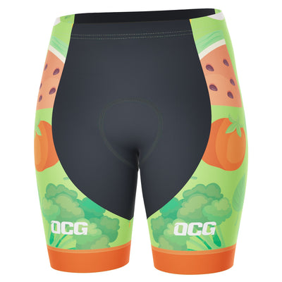 Women's The Future is Vegan Gel Padded Cycling Shorts - Green