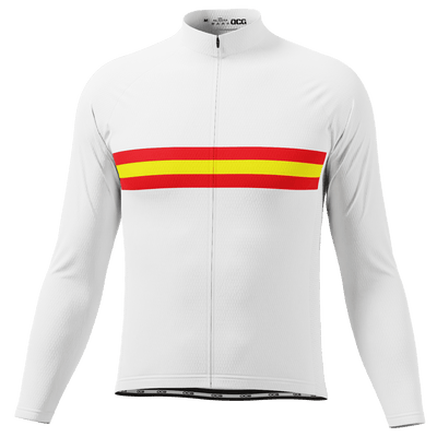 Men's Espana Spanish National Flag Long Sleeve Cycling Jersey