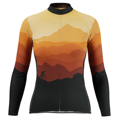 Women's Ride Free Sunset Long Sleeve Cycling Jersey
