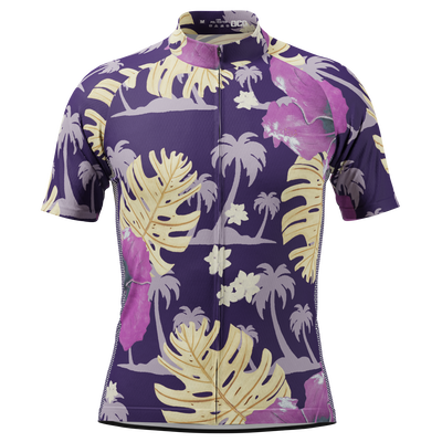 Men's Palmtree Leaves Short Sleeve Cycling Jersey