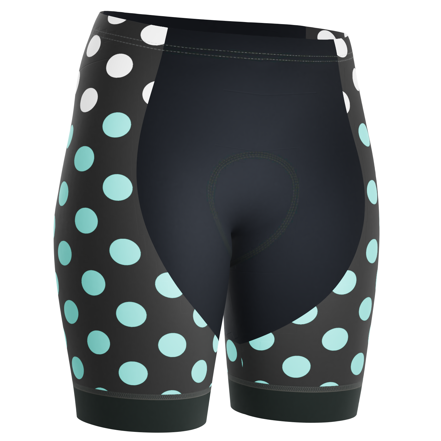 Women's White Polka Dot Pro-Band Cycling Shorts