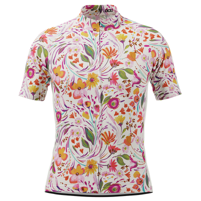 Men's Painterly Blooms Short Sleeve Cycling Jersey