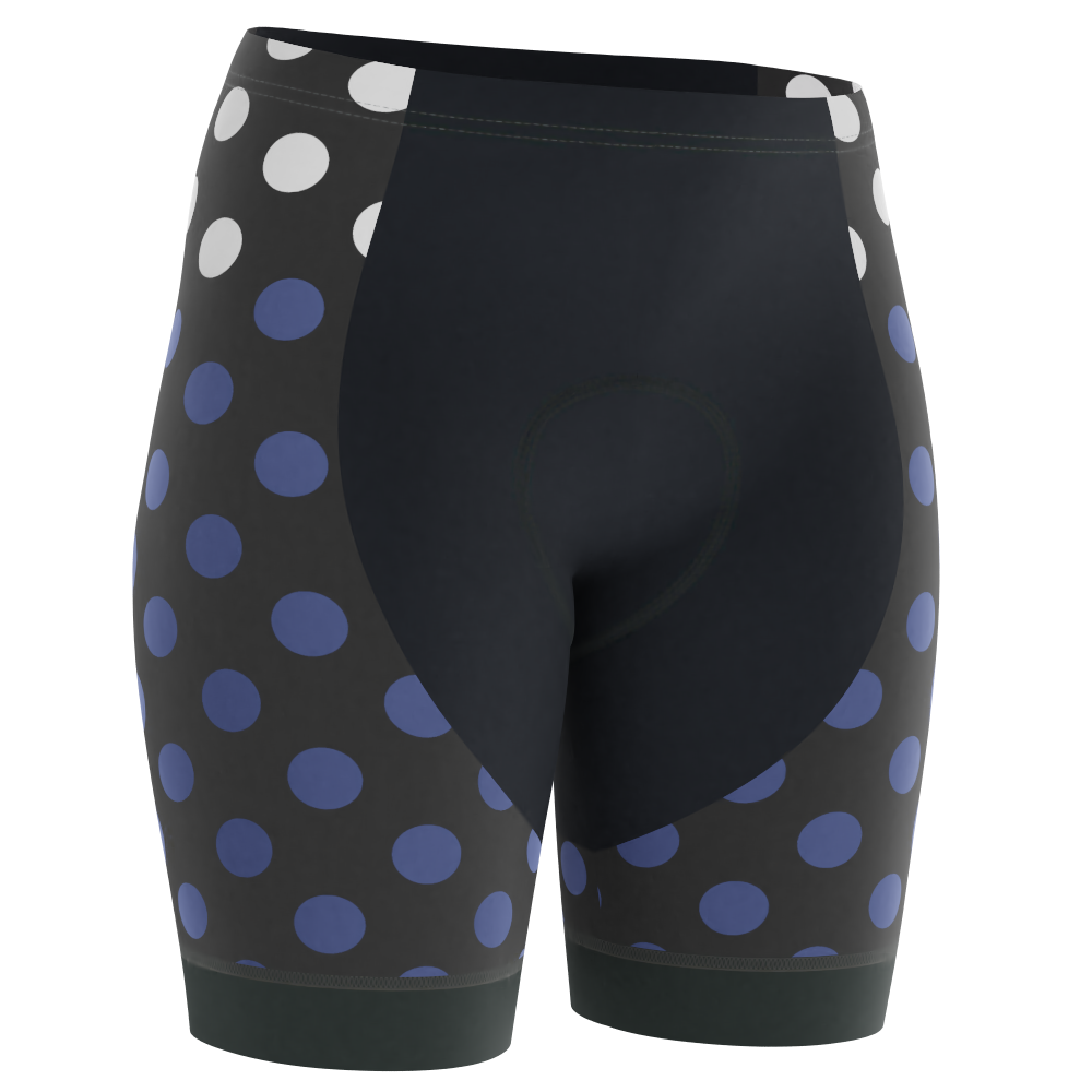 Women's White Polka Dot Pro-Band Cycling Shorts