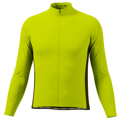 Men's High Viz With Black Accent Long Sleeve Cycling Jersey