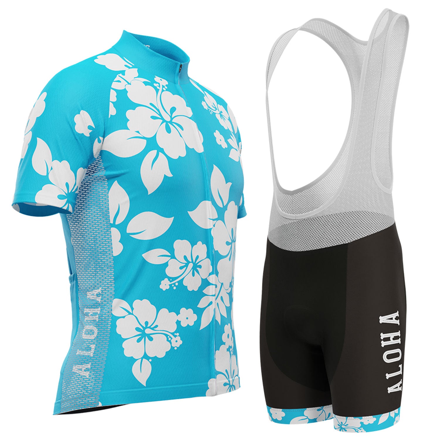 Men's Hawaiian Shirt Aloha Floral Pro-Band Cycling Kit