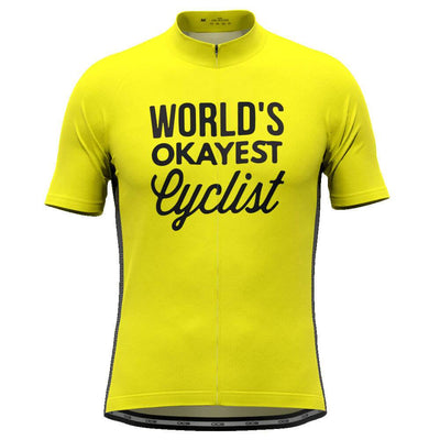 Men's World's Okayest Cyclist Short Sleeve Cycling Jersey