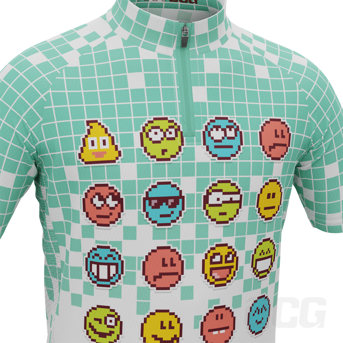 Kid's Pixel Mania Emoji 8 Bit Short Sleeve Cycling Jersey