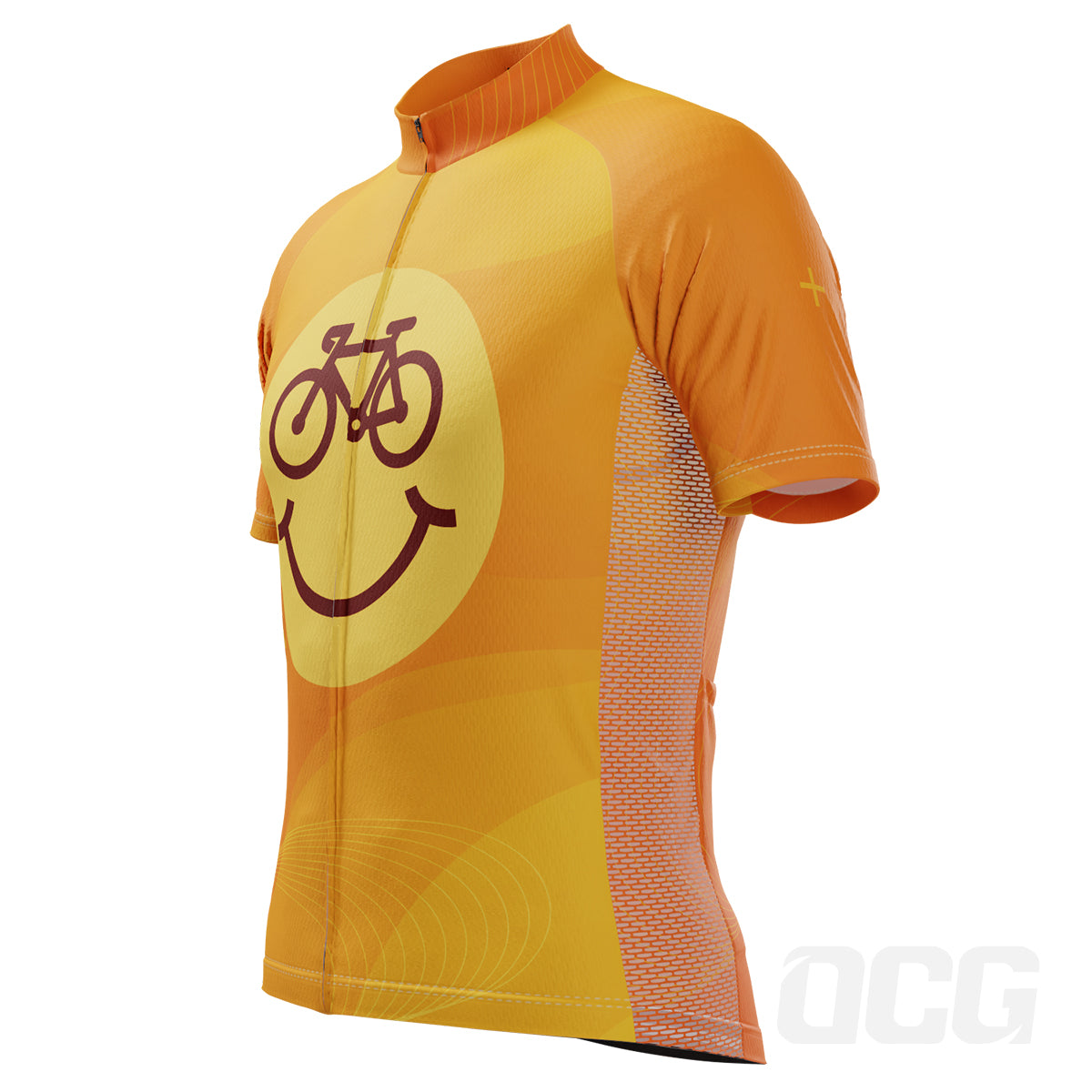 Men's Cycling is Happiness Emoji Short Sleeve Cycling Jersey