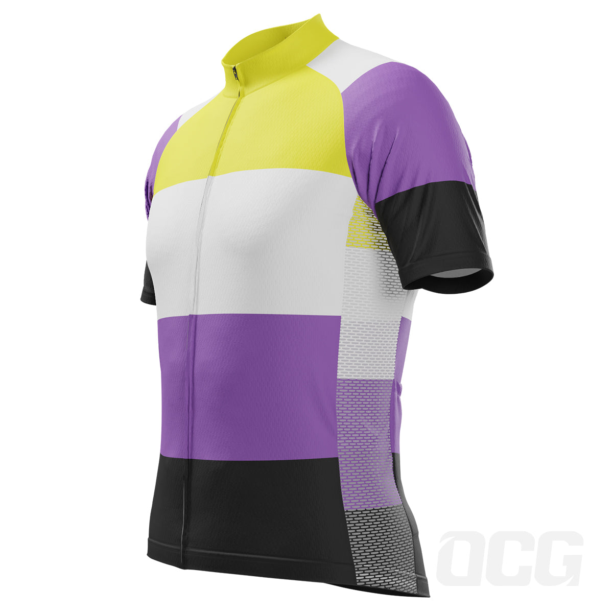 Men's Lgbt Pride Rainbow Flag Short Sleeve Cycling Jersey Only 7XL by OCG