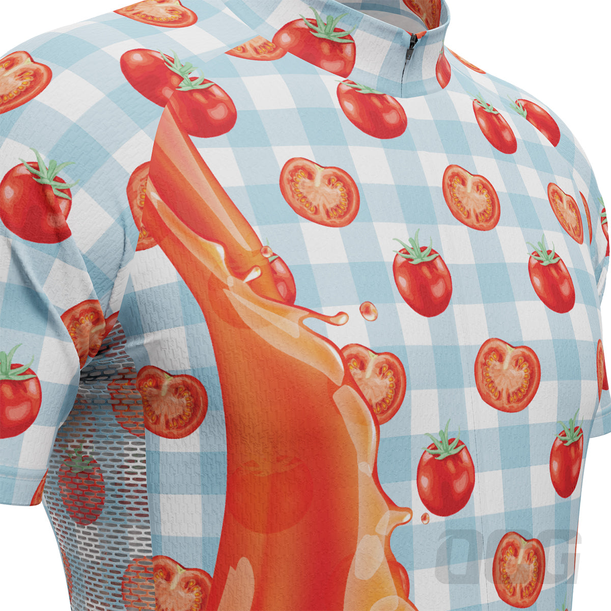 Men's Tomato Sauce Table Cloth  Short Sleeve Cycling Kit