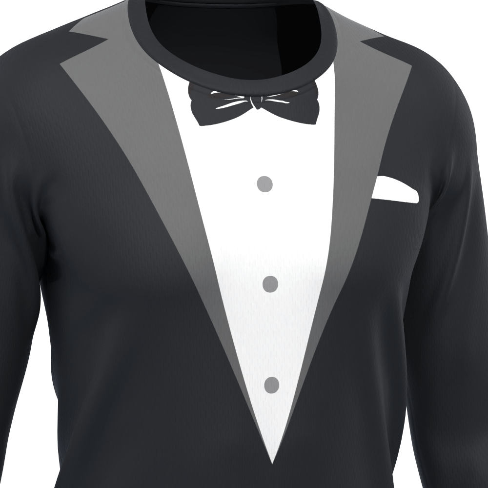 ORG Black Tie Tuxedo Long Sleeve Performance Running Shirt