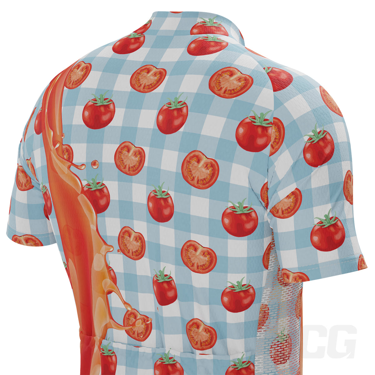 Men's Tomato Sauce Table Cloth  Short Sleeve Cycling Kit