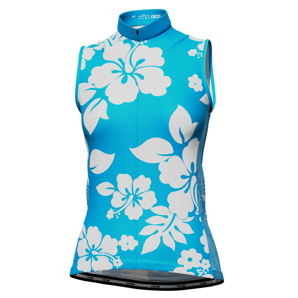 Women's Hawaiian Aloha Floral Sleeveless Cycling Jersey