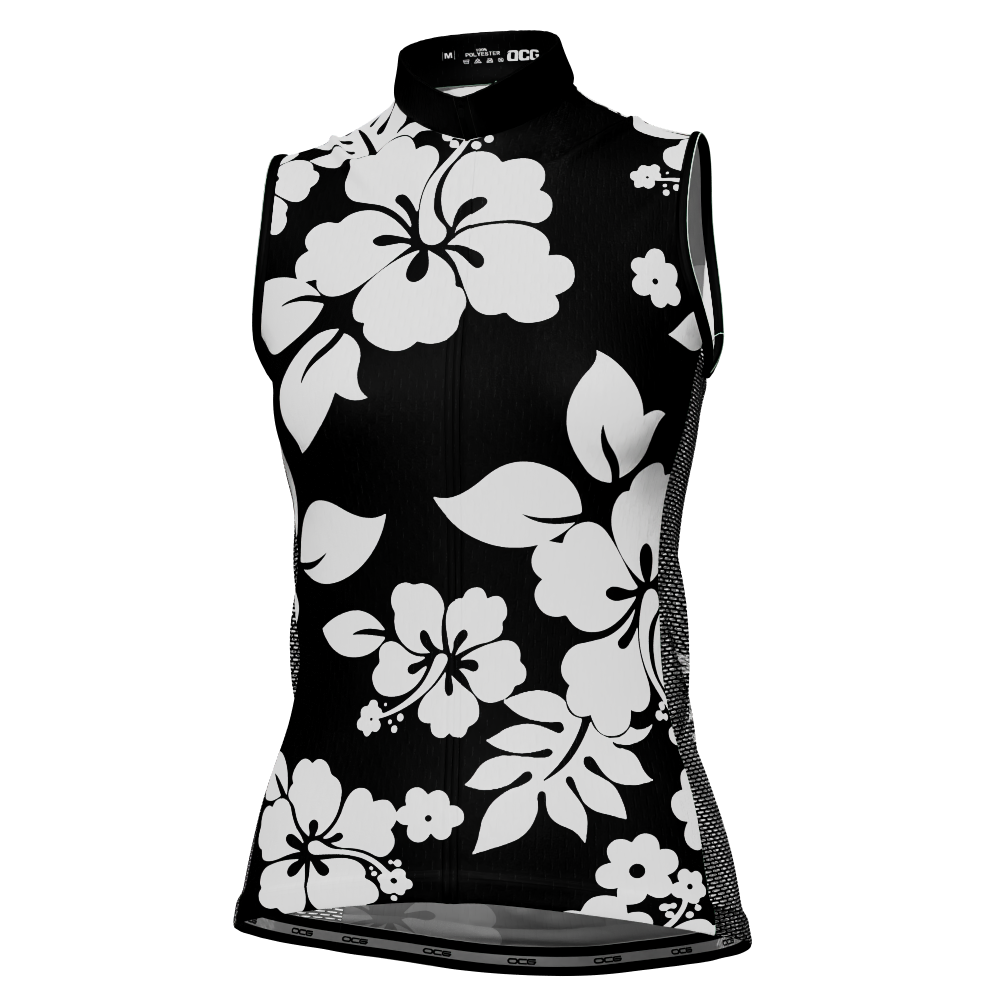Women's Hawaiian Aloha Floral Sleeveless Cycling Jersey