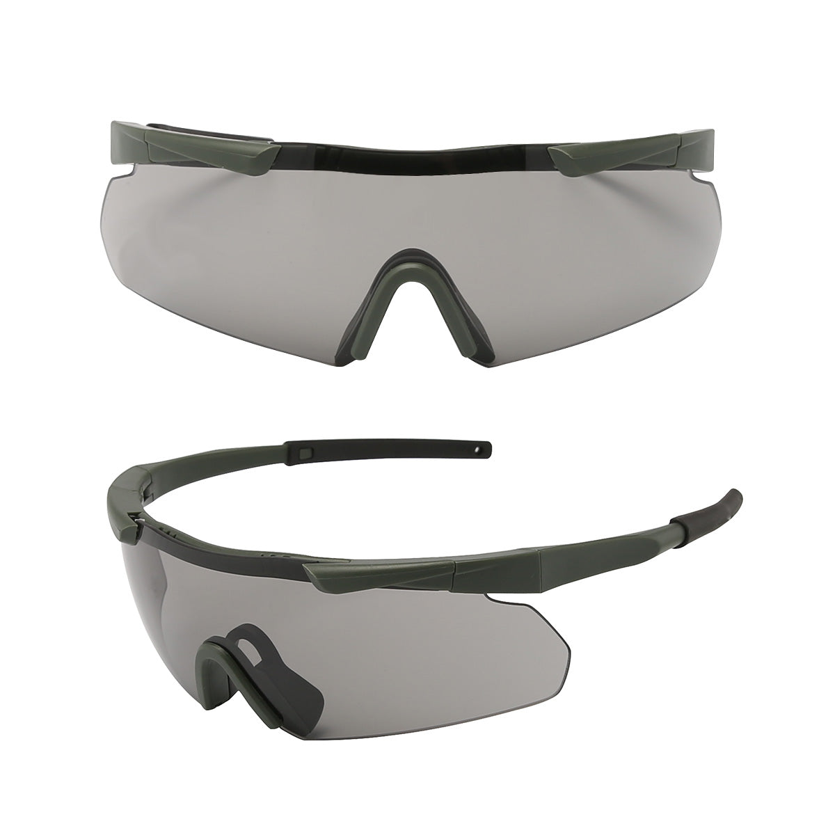 Sporty cycling sunglasses with 3 interchangeable color lenses