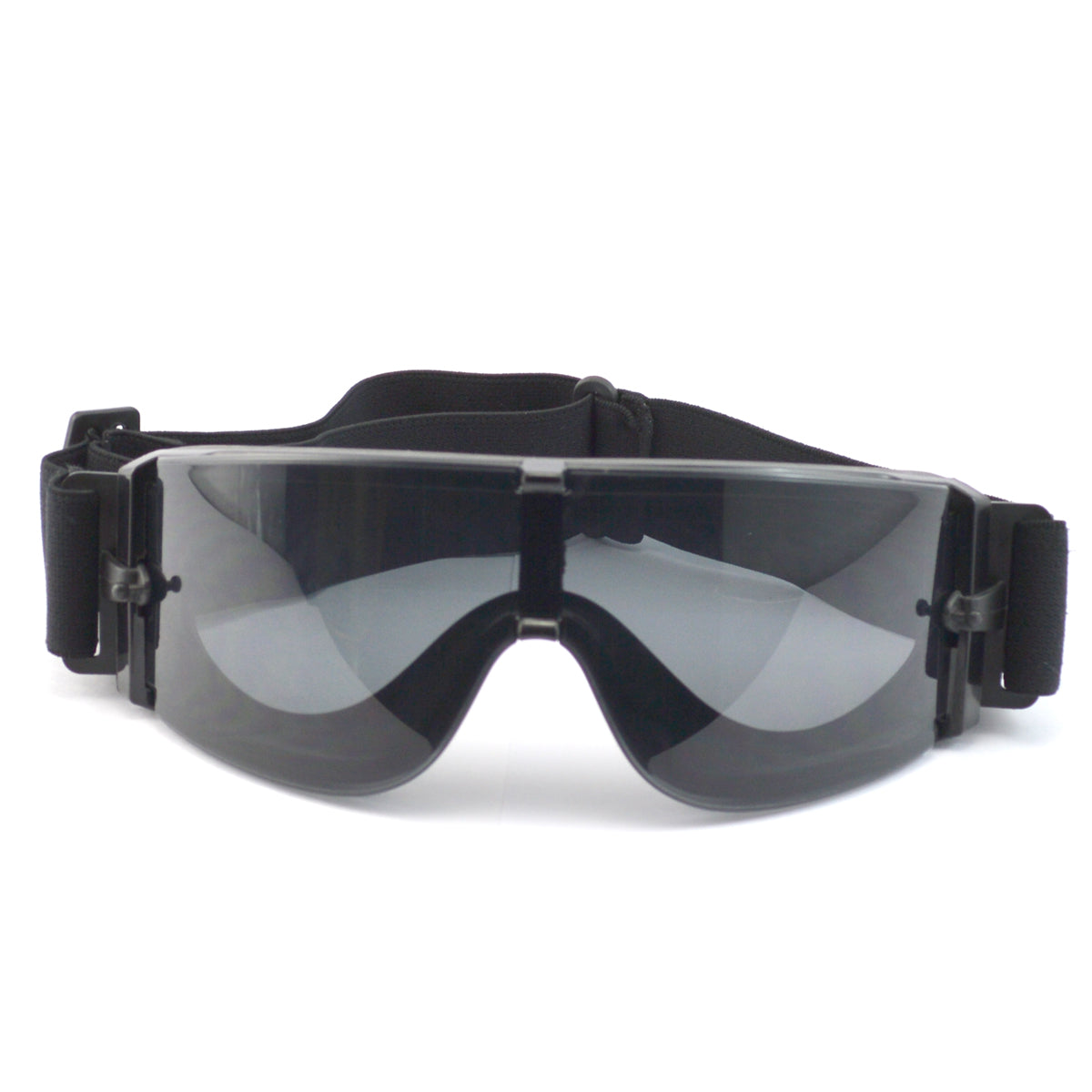 Semi-goggle style cycling sunglasses with interchangeable color lenses
