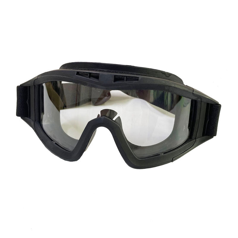 Full-goggle style cycling sunglasses with interchangeable color lenses