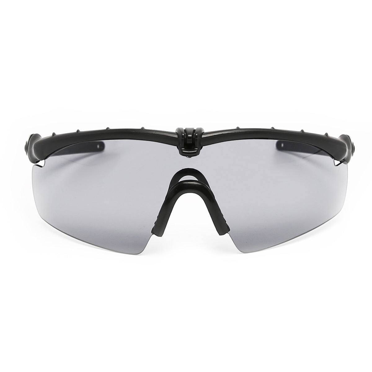 Sporty cycling sunglasses with 3 interchangeable color lenses & headband