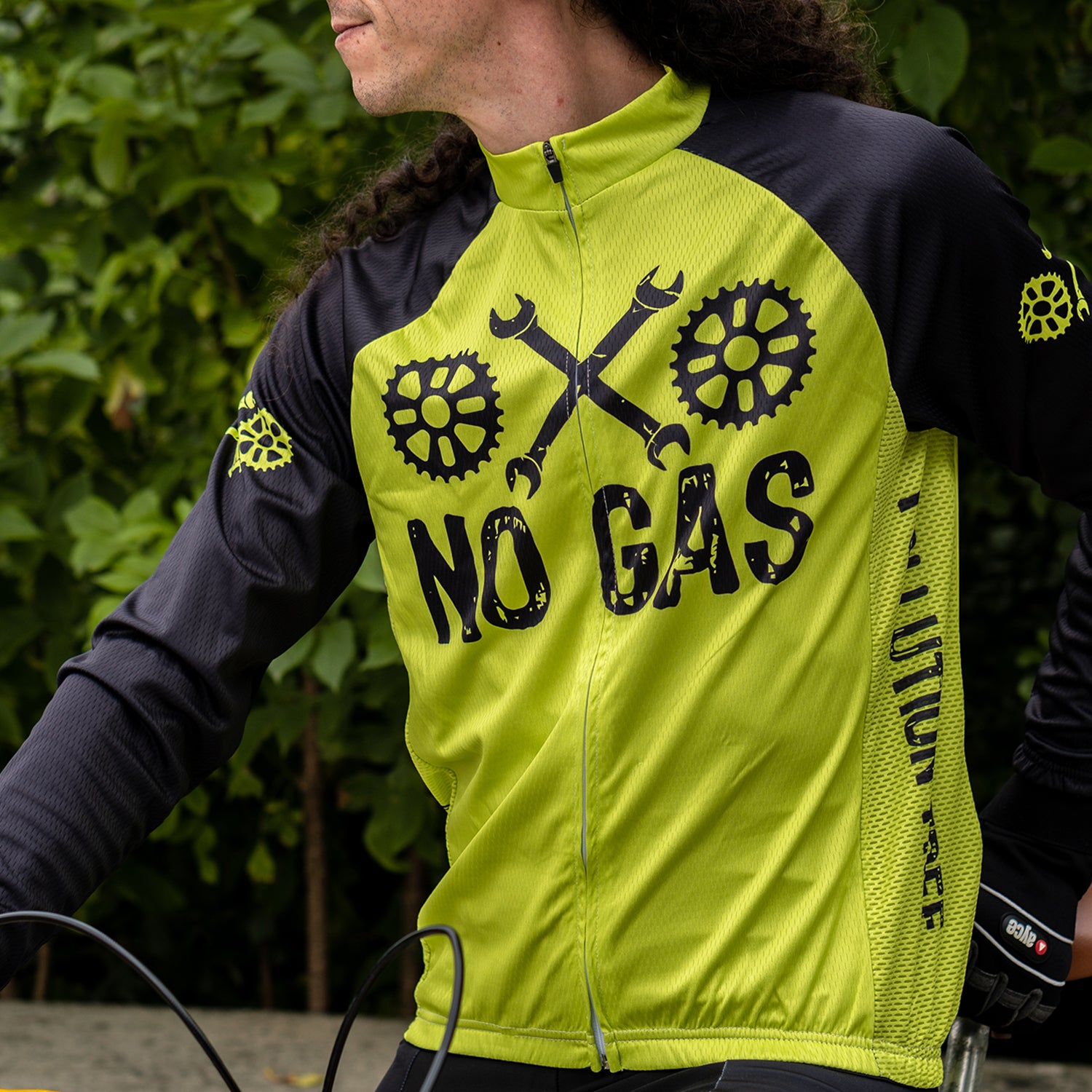 Men's No Gas Pollution Free Long Sleeve Cycling Jersey